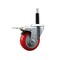 Service Caster 3.5'' Red Poly Swivel 3/4'' Expanding Stem Caster Total Lock Brake SCC-EXTTL20S3514-PPUB-RED-34 - alternate 1